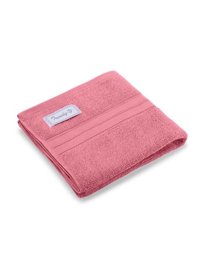 BYFT Home Trendy (Pink) Premium Cotton Hand Towel (50 X 90 Cm-Set Of 1) Highly Absorbent, High Quality Bath Linen With Striped Dobby 550 Gsm - Image 3