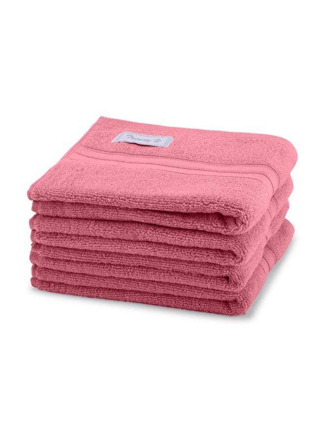 BYFT Home Trendy (Pink) Premium Cotton Hand Towel (50 X 90 Cm-Set Of 1) Highly Absorbent, High Quality Bath Linen With Striped Dobby 550 Gsm - Image 4