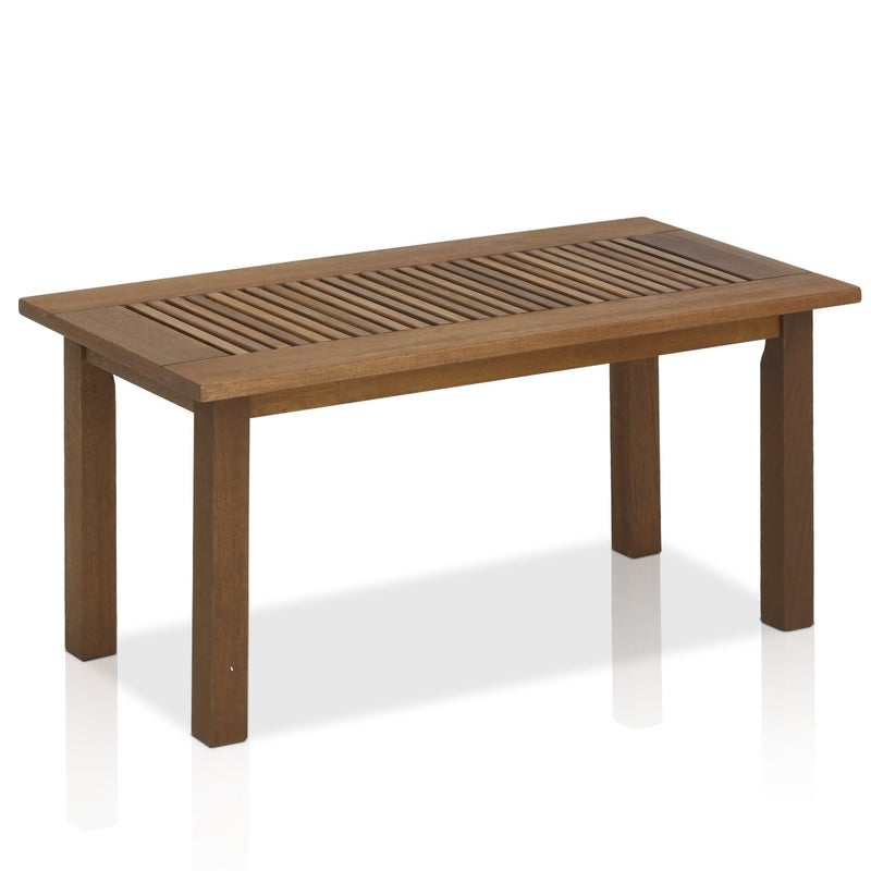 Furinno FG16504 Tioman Hardwood Patio Furniture Outdoor Coffee Table in Teak Oil 1Tier Brown
