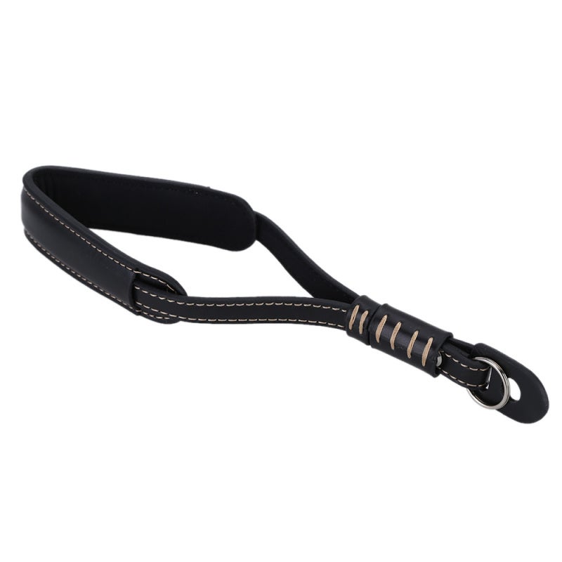 Camera Strap: Black PU Leather - Secure Grip Durable Design Wrist Strap for Photographers Outdoor Indoor Shooting - Image 2