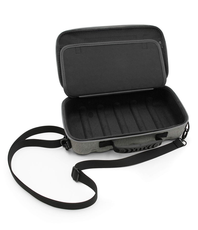 CASEMATIX حافظة ميكسر الصوت الرمادية CASEMATIX متوافقة مع واجهة USB Yamaha AG06MK2 أو ميكسرات الصوت Yamaha AG03MK2 وملحقات التسجيل - تشمل حقيبة حمل فقط مع حزام كتف ومقبض حمل - Image 4