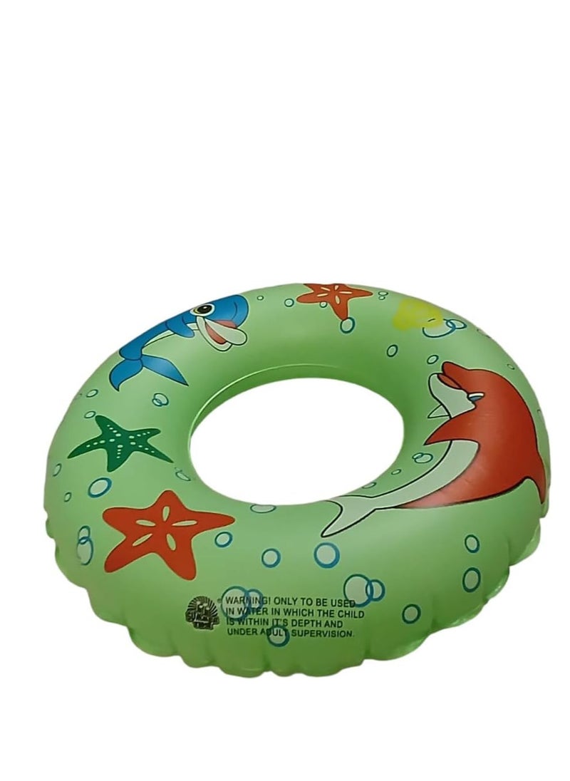 Plastic Round Swimming Baby Float 80 CM - Green  - Image 2