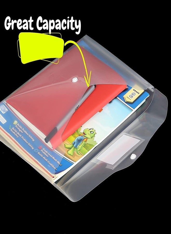 GreatDio® (15 Set Qty) A4 Document File Bag,Transparent Envelope Holder Storage Case, Organizer, Clear Plastic Container for Papers, Stationery - Image 3