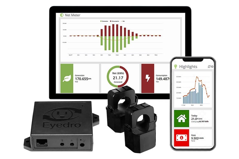 Eyedro Home Energy Monitor - Solar Energy/Net Metering - Save on Electricity - Bills & Reports - Real-Time Electricity Data & History - EYEDRO-HOME Ethernet or WiFi Connect (2.4 GHz) - Image 1