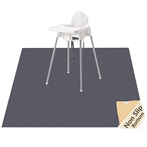 Womumon Baby Splat Mat for Under High Chair, 60 x 60 Inch Splash Mat, Waterproof and Washable Spill Mat, Anti-Slip Floor Protector - Image 1