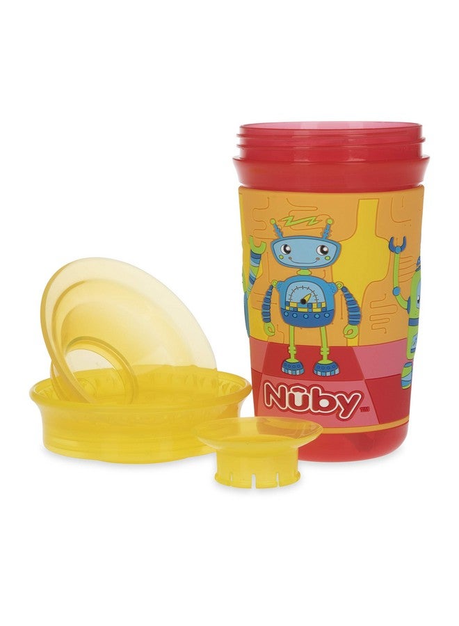 Nuby 360 Degree Easy Sip 3D Grip Wonder Cup with Printed Silicone Sleeve, 10 Oz, Robot - Image 4