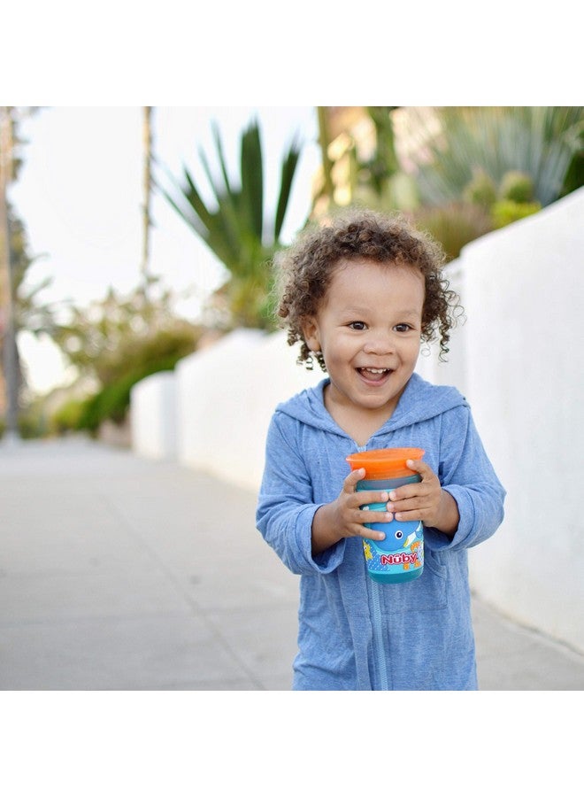 Nuby 360 Degree Easy Sip 3D Grip Wonder Cup with Printed Silicone Sleeve, 10 Oz, Robot - Image 2
