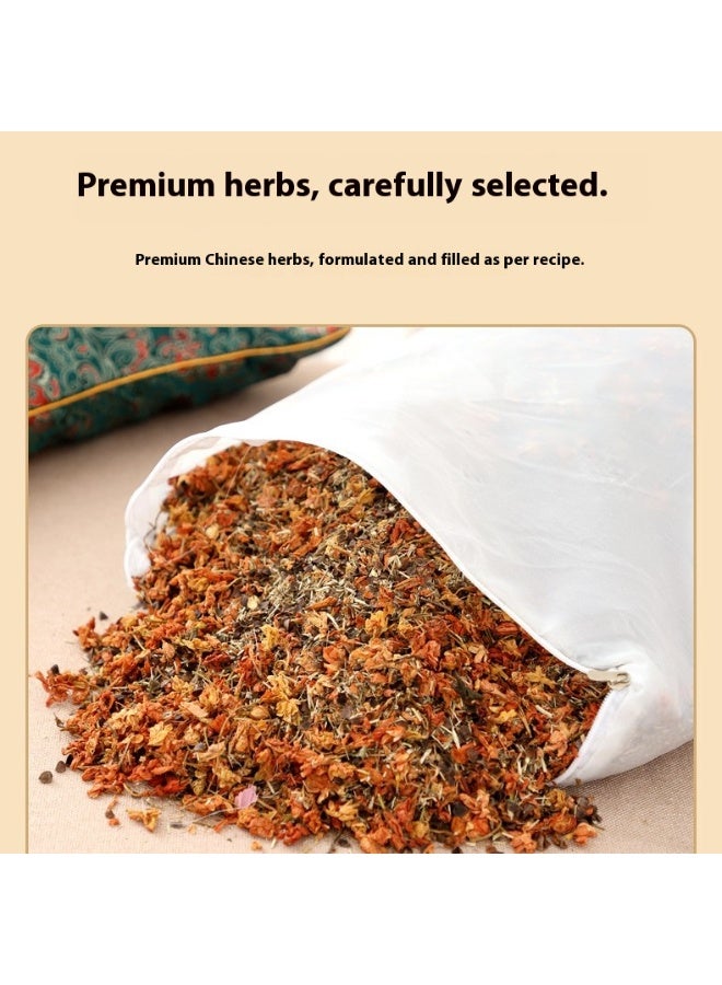 Mugwort Seed Chinese Medicine Pillow, Hair Care Pillow, Sleep Aid Neck Pillow, Cervical Pillow, Brocade Flower Pillow - Image 3