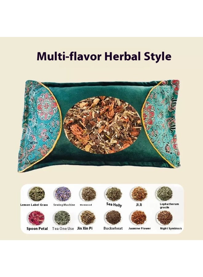 Mugwort Seed Chinese Medicine Pillow, Hair Care Pillow, Sleep Aid Neck Pillow, Cervical Pillow, Brocade Flower Pillow - Image 4