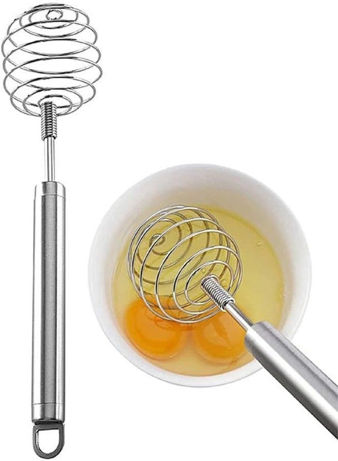 Darvio Handheld Steel Wire Egg Whisk Hand Egg Mixer Eggbeater Whisking Blender Stirring Beater Milk Cream Frother Flour Stirrer for Family Restaurant Kitchen (Pack of 2) - Image 4