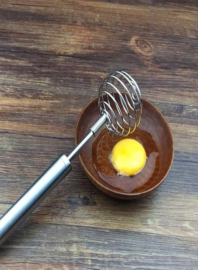 Darvio Handheld Steel Wire Egg Whisk Hand Egg Mixer Eggbeater Whisking Blender Stirring Beater Milk Cream Frother Flour Stirrer for Family Restaurant Kitchen (Pack of 2) - Image 5