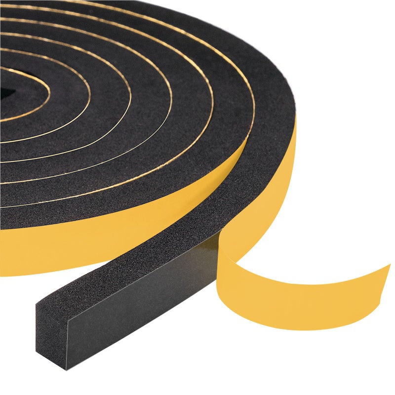 Yotache Foam Tape Weather Stripping for Door 2 Rolls 12 W X 38 T New Adhesive Craft High Density Closed Cell Adhesive Weather Seal Strip Black 13 Ft Length 2 X 65 Ft Each