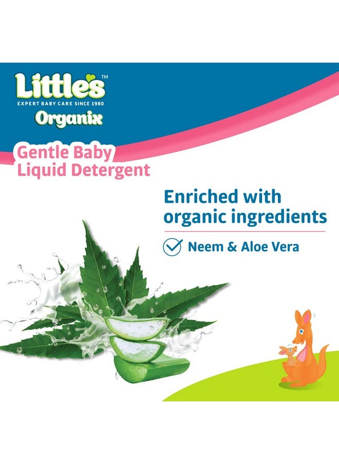 Little's - Organix Gentle Baby Detergent Liquid For Clothes | 1000 Ml X Refill | Anti-Bacterial Liquid Detergent For Baby Clothes Enriched With Aloe Vera & Neem Extracts | Free From Brighteners & Bleach - Image 1