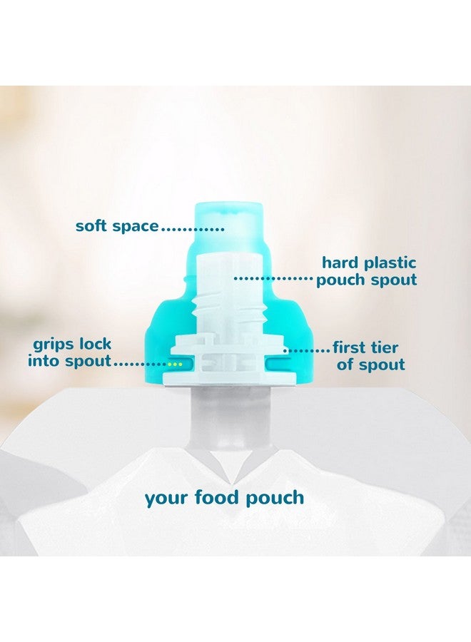 ChooMee ChooMee Reusable Baby Food Storage Pouches, 5 oz + SoftSip Pouch Tops | Ideal for Baby Food, Smoothies and Purees | Secure Double Lock Zipper, Wide Bottom, BPA Free | FreshSquad, 10 CT - Image 3