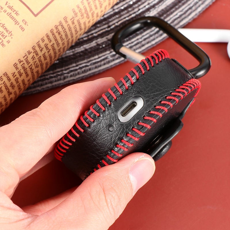 Shockproof Earphone Sleeve Leather Earphone Cover Compatible for Huawei 3(Black) - Image 1