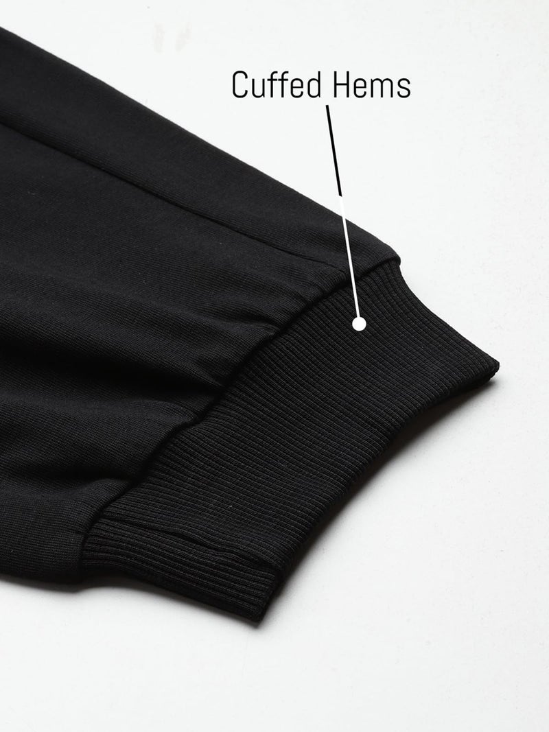 John Players Men's Cotton Joggers with Contrast Side Panel (JLB006M13_Black_L) - Image 5