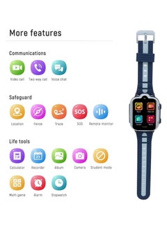 4G Kids Smart Watch with SIM Card Holder – HD Touch Screen Waterproof Watch with Video Camera, Music Player, Alarm Clock, Pedometer & 24 Games (Blue) - pzsku/Z3E378C47BB95615251E4Z/45/_/1725823399/17857077-3314-4492-bc5f-1fc10dfdf83f