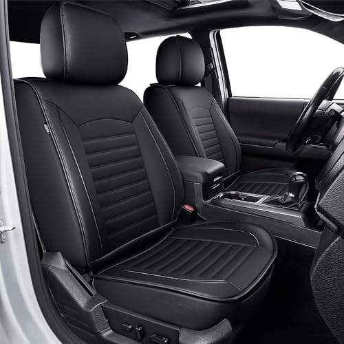 TTX LIGHTING Seat Covers Fit for Toyota Tacoma 20052023 Full Set Truck Double Crew Cab Car Seat Covers Faux Leather Automotive Seat Cushion Protectors5 Seats Black Line - Image 1
