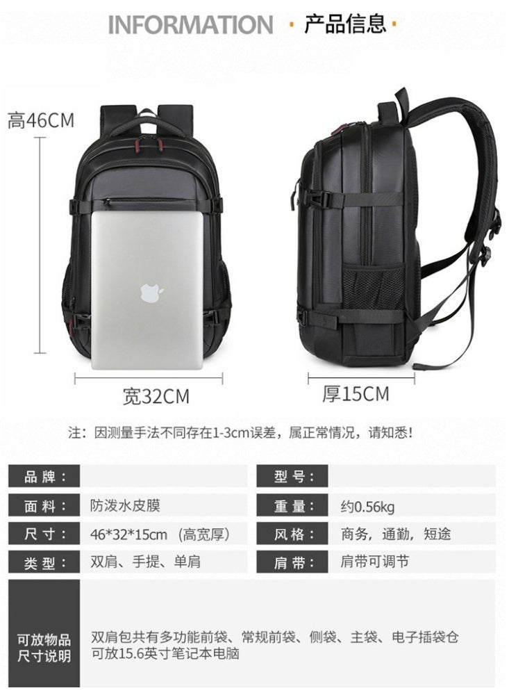 Talha men's and women's laptop backpack, with large storage capacity and multiple pockets; a durable, water-resistant backpack for travel, college, work, or school. - Image 5