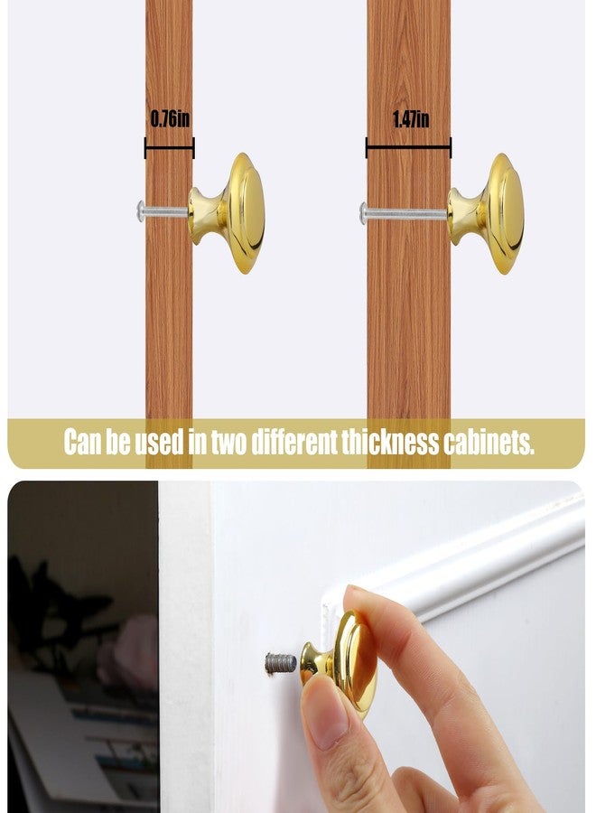 Romeda 18 Pieces Drawer Knobs, 30mm Golden Cabinet Knobs, Drawer Pulls and Knobs, Dresser Knobs, Kitchen Knobs, Dresser Drawer Knobs, Knobs for Cabinets with Screw - Image 3