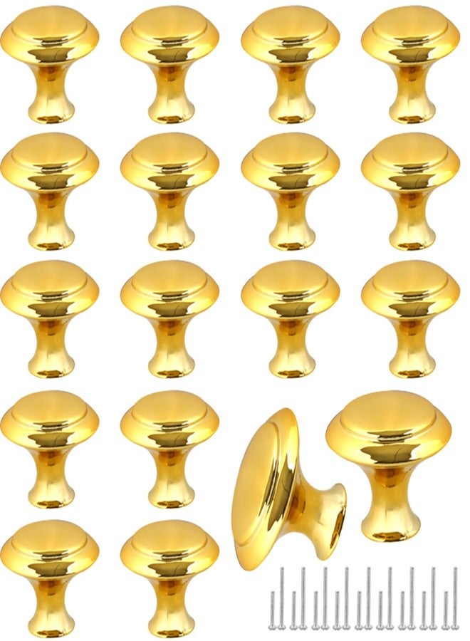 Romeda 18 Pieces Drawer Knobs, 30mm Golden Cabinet Knobs, Drawer Pulls and Knobs, Dresser Knobs, Kitchen Knobs, Dresser Drawer Knobs, Knobs for Cabinets with Screw - Image 1
