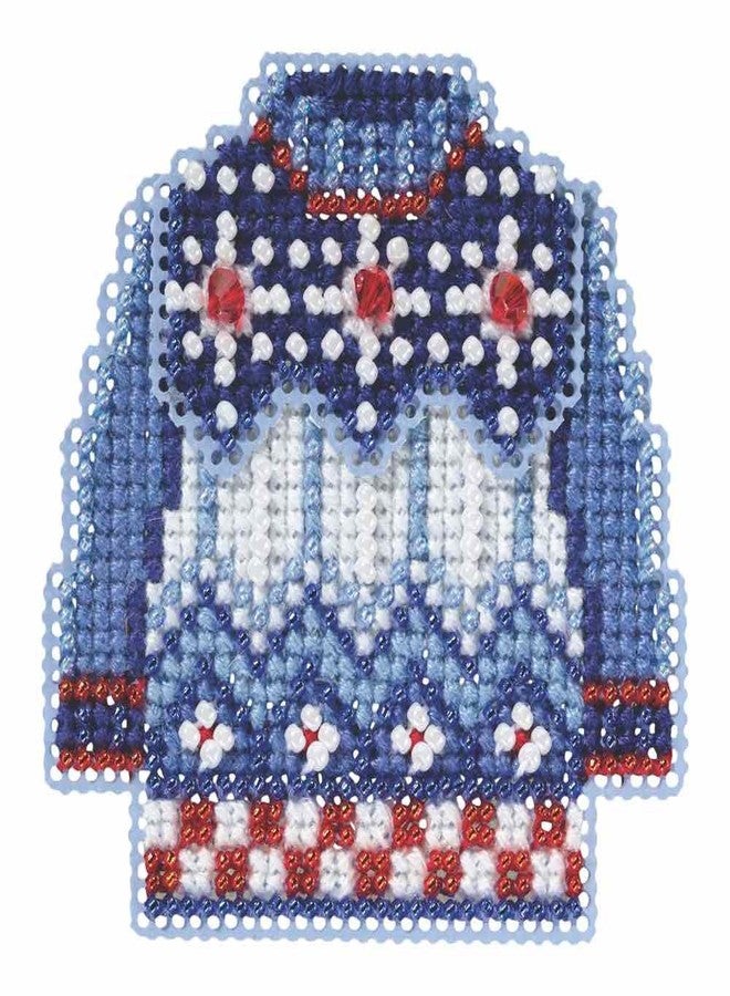 Sweater Weather Beaded Counted Cross Stitch Christmas Ornament Kit Mill Hill 2015 Winter Holiday MH185301