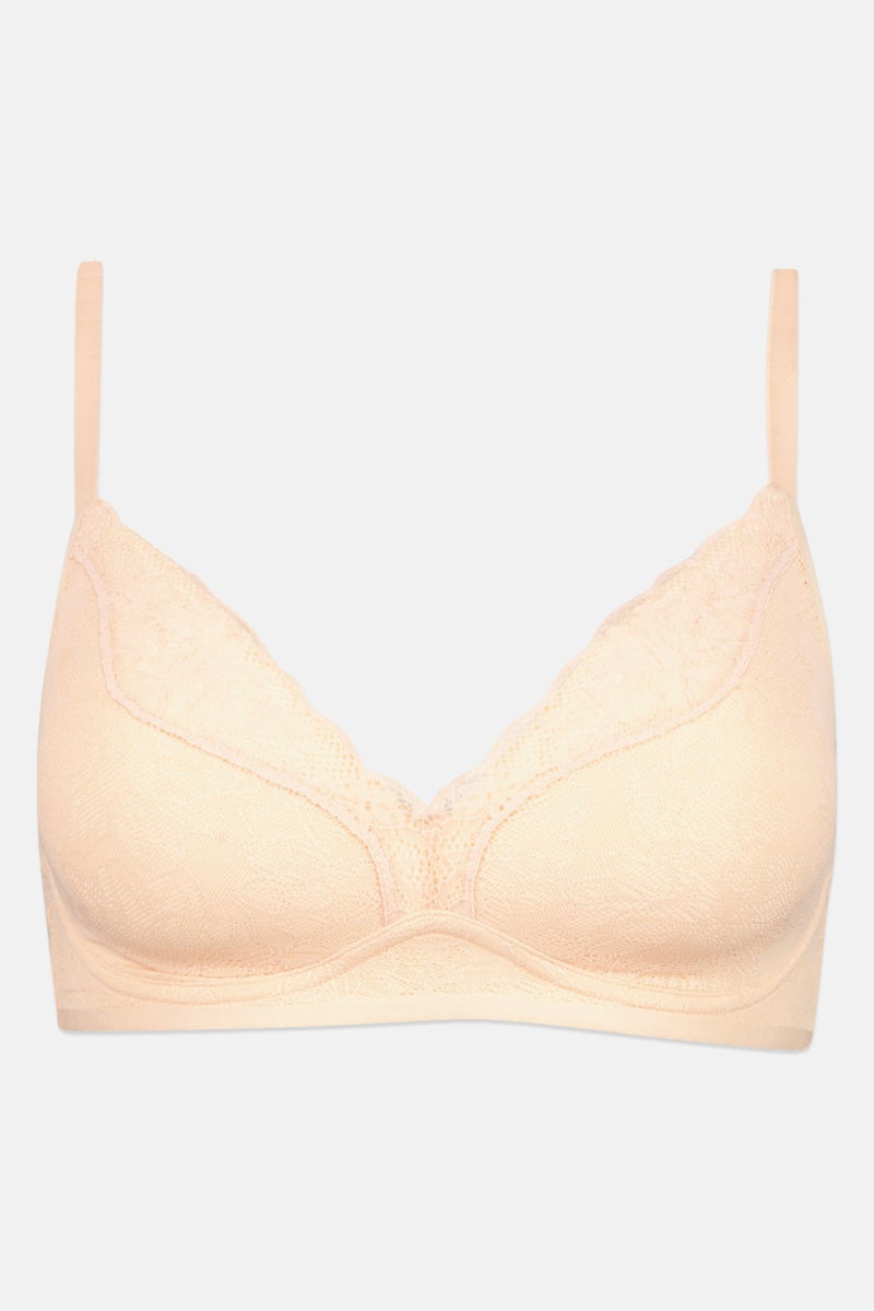 TRIUMPH سوتيان نسائي مزخرف ومبطن قليلاً، خوخي فاتح - Image 1