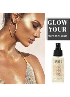 Ushas Glow Shimmer Spray - Shimmer Body Oil Liquid Easy to Push Away Natural Moisture Glitter Face Brightening Glow Pearl Highlighter Illuminator Shine Contouring Makeup for Face and Body #01  - Image 4
