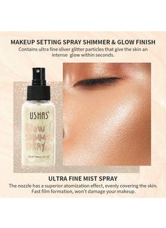 Ushas Glow Shimmer Spray - Shimmer Body Oil Liquid Easy to Push Away Natural Moisture Glitter Face Brightening Glow Pearl Highlighter Illuminator Shine Contouring Makeup for Face and Body #01  - Image 5