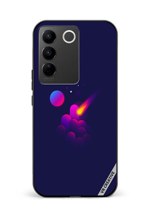 Protective Case Cover For Vivo V27 Pro Space Minimalist Design Multicolour