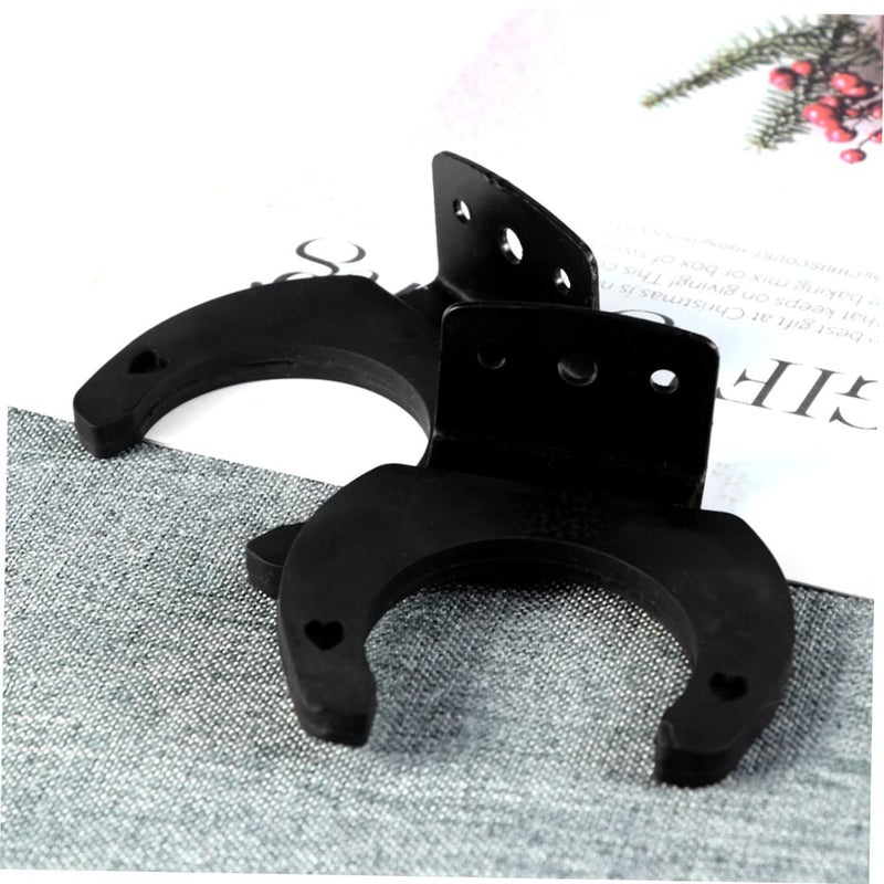 Black Microphone Wall Mount Hooks 2 Pack Easy Install Secure Storage For KTV Home Use - Image 5