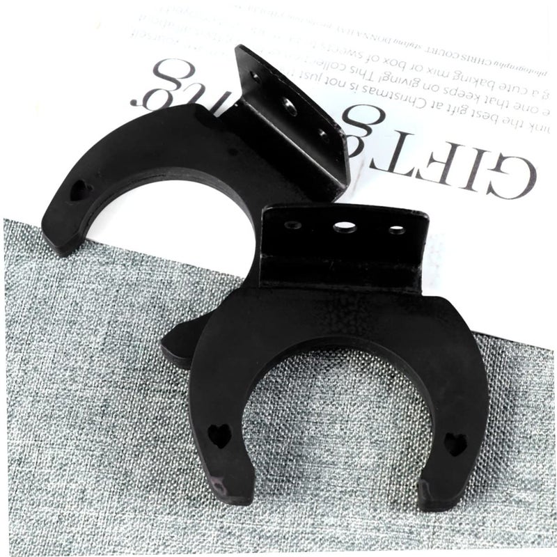 Black Microphone Wall Mount Hooks 2 Pack Easy Install Secure Storage For KTV Home Use - Image 4