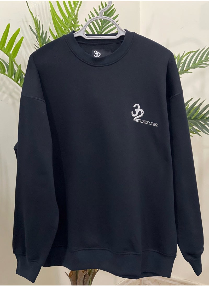 THIRTYTWO Men's Fleece Crewneck Sweatshirt Thick Loose fit Soft Oversized Pullover Sweatshirt 