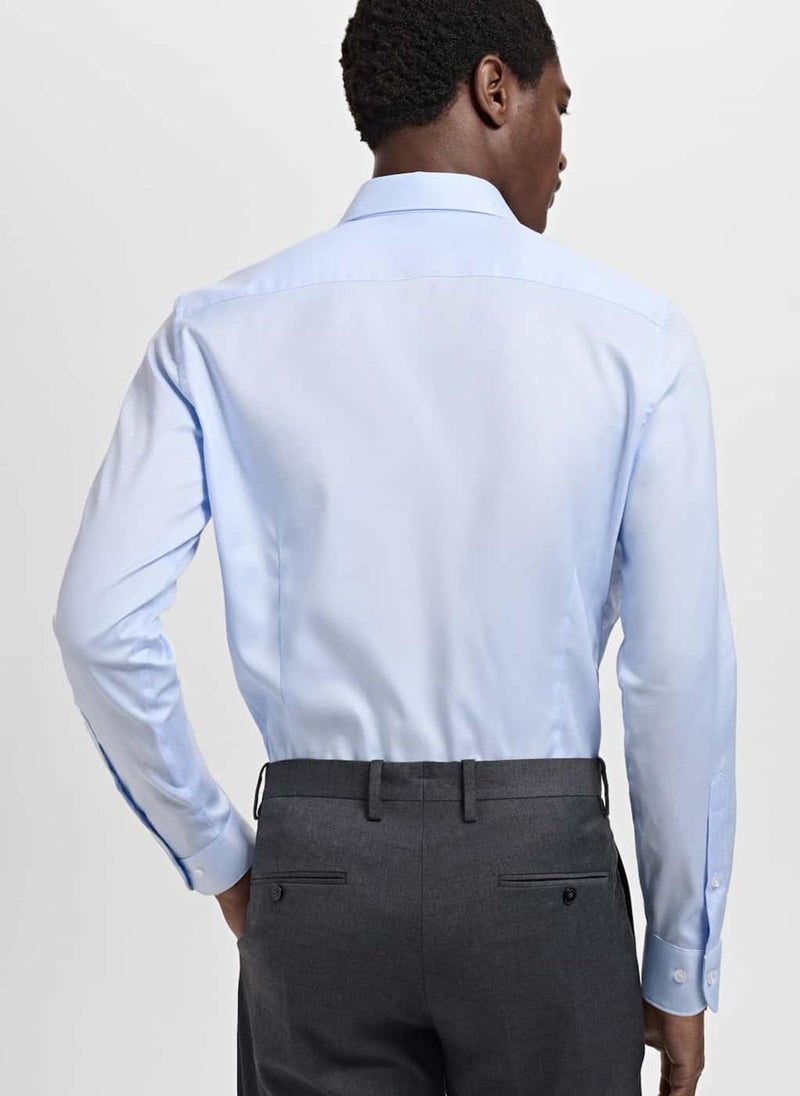 Mango Man Slim Fit Structured Suit Shirt  - Image 2
