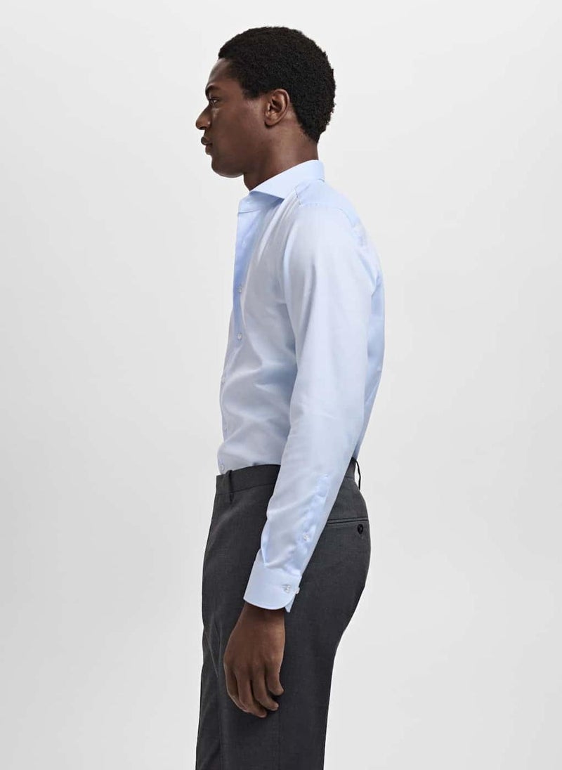 Mango Man Slim Fit Structured Suit Shirt  - Image 3
