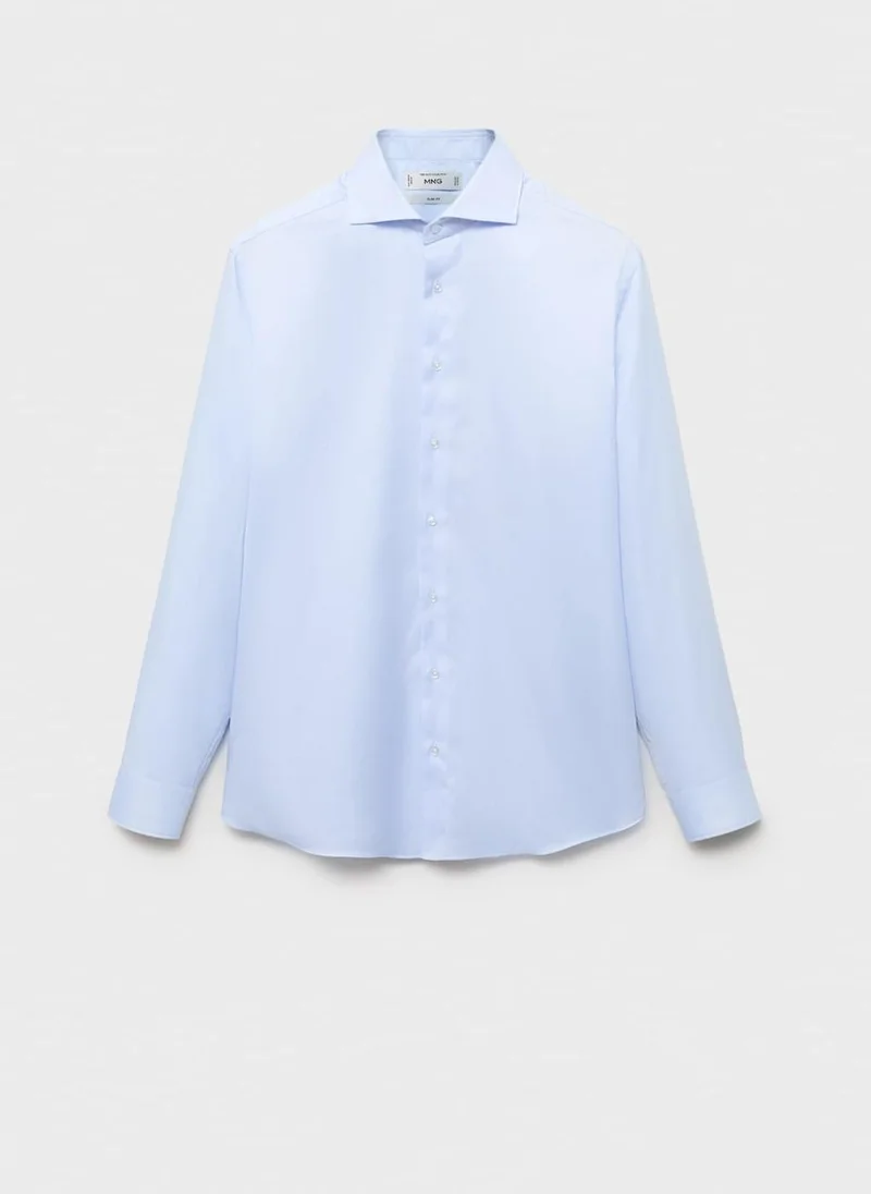 Mango Man  Slim Fit Structured Suit Shirt for Men | Best Price UAE