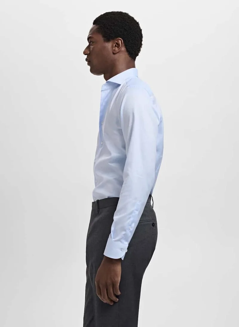 Mango Man  Slim Fit Structured Suit Shirt for Men | Best Price UAE