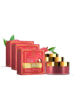 Khadi Natural Lychee Lip Balm With Beeswax And Shea Butter|Lip Balm For Soft & Hydrated Lips | Herbal Lip Balm For Chapped Lips | Free From Harsh Chemicals | Unisex Lip Balm| Pack Of 3| (5*3) (15 Gm)  - Image 1