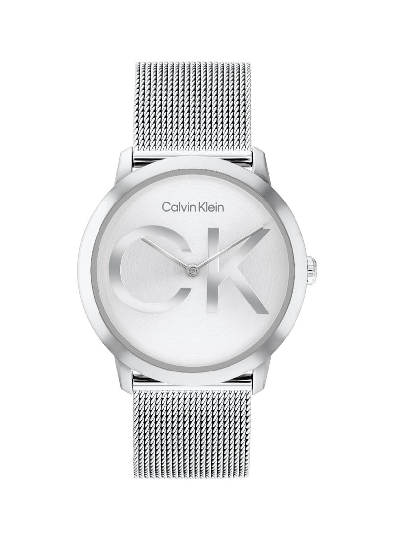CALVIN KLEIN ساعة دائرية أنالوج للجنسين بهيكل فضي - 25300009  - Image 1