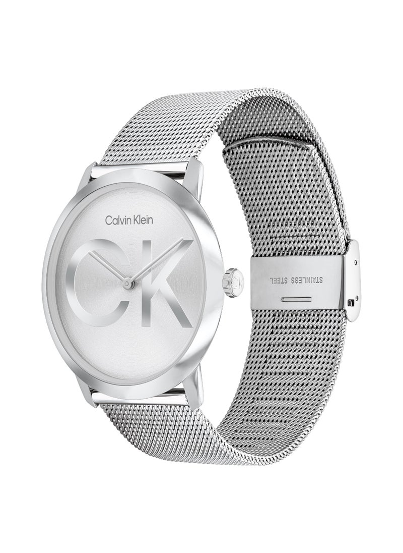 CALVIN KLEIN ساعة دائرية أنالوج للجنسين بهيكل فضي - 25300009  - Image 2