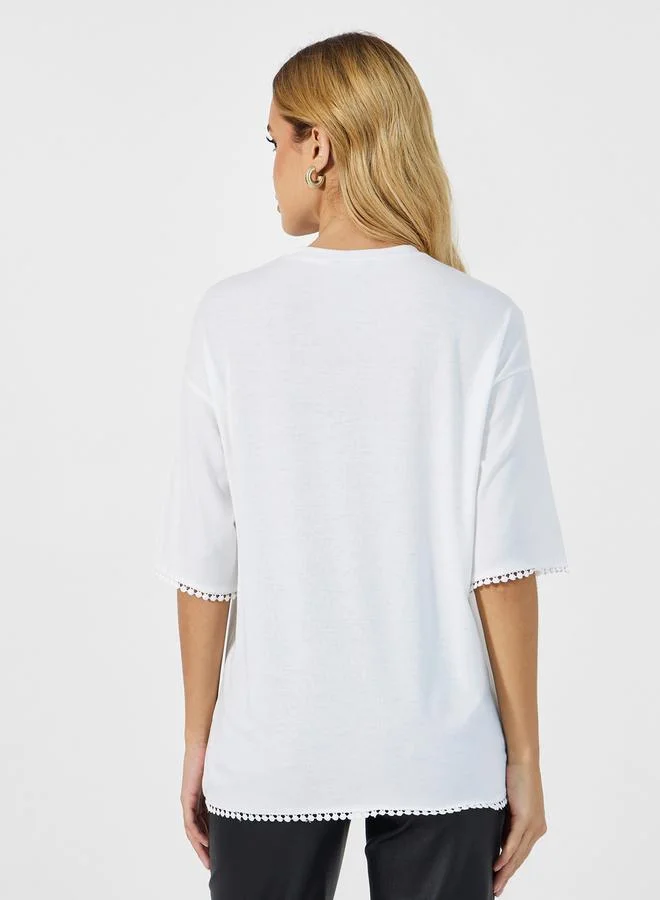 Styli Graphic Print Dropped Shoulder Oversized T-shirtâ€‹
