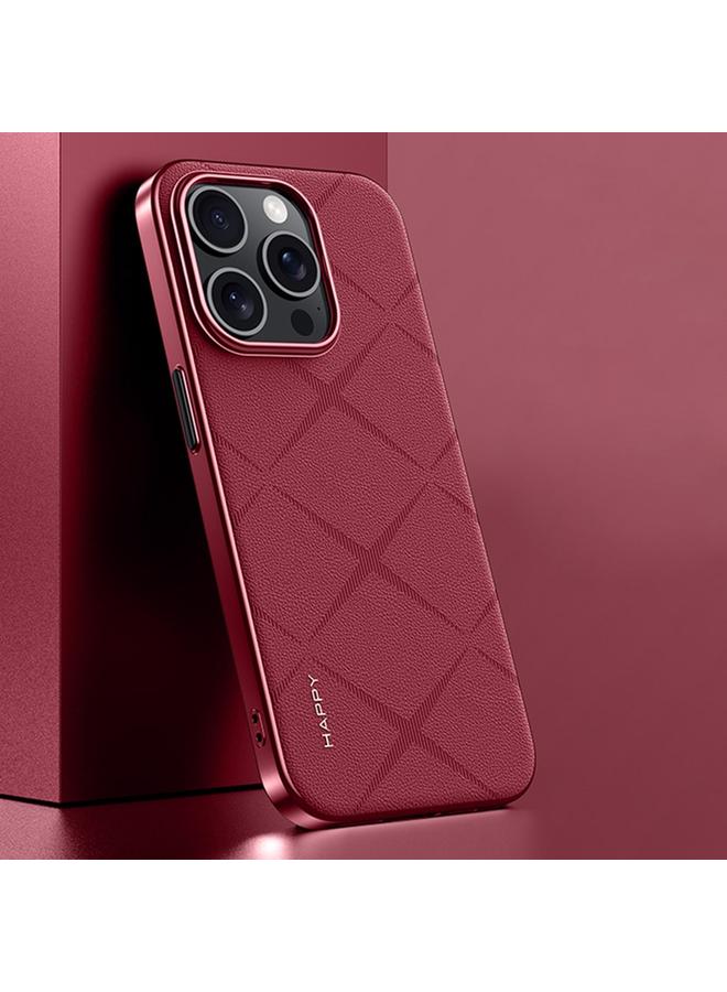 erorex Case For iPhone 15 Pro Max Plain Leather PC Phone Case - Image 1