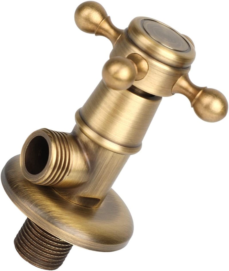 Angle Valve Antique Color, Wall Mounted Plum Hand Wheel, High Quality Brass Valve for Sanitary Ware - Image 1