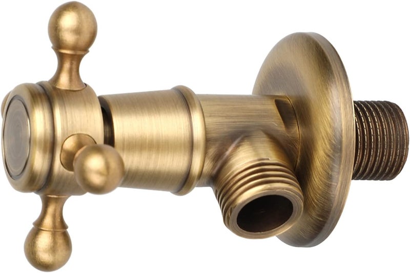 Angle Valve Antique Color, Wall Mounted Plum Hand Wheel, High Quality Brass Valve for Sanitary Ware - Image 3