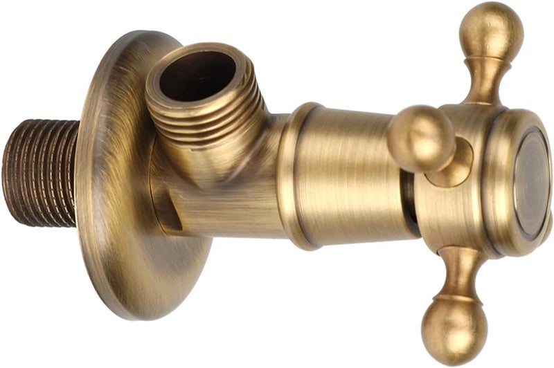 Angle Valve Antique Color, Wall Mounted Plum Hand Wheel, High Quality Brass Valve for Sanitary Ware - Image 2
