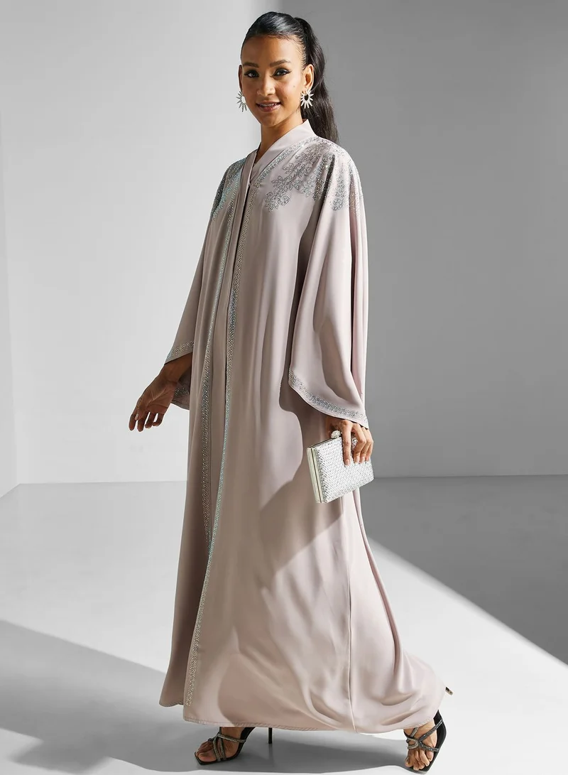 hayas closet Embellished Cape Sleeve Abaya