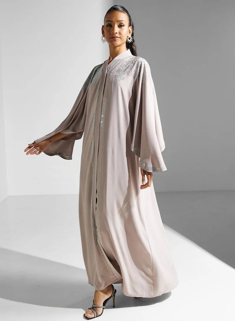 hayas closet Embellished Cape Sleeve Abaya