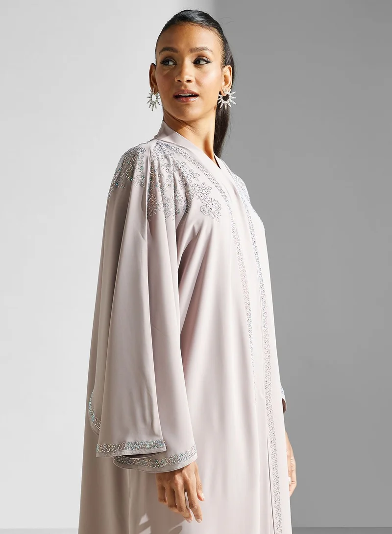 hayas closet Embellished Cape Sleeve Abaya