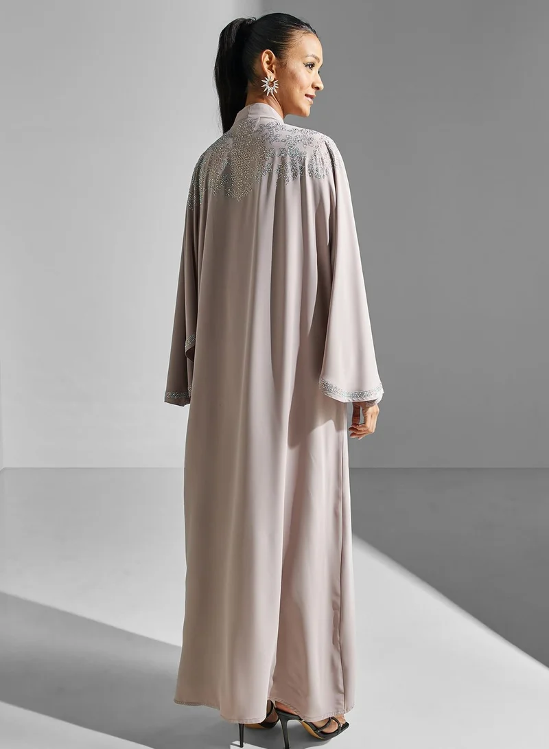 hayas closet Embellished Cape Sleeve Abaya