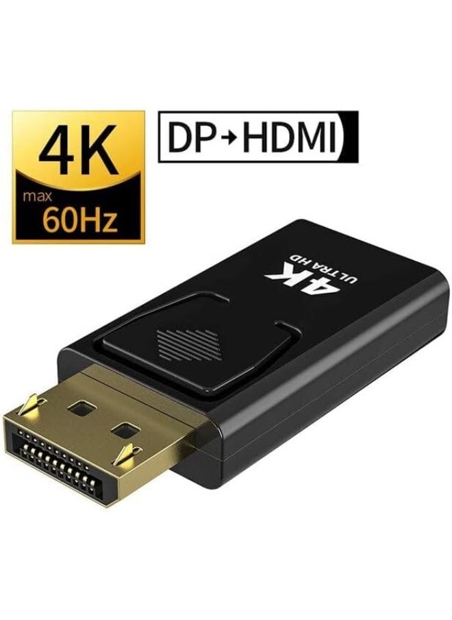 ماركة غير محددة محول من DisplayPort ذكر إلى HDMI أنثى بدقة 4K – لون أسود  - Image 3